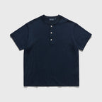 EASTLOGUE PERMANENT HENLEY NECK T-SHIRTS / NAVY