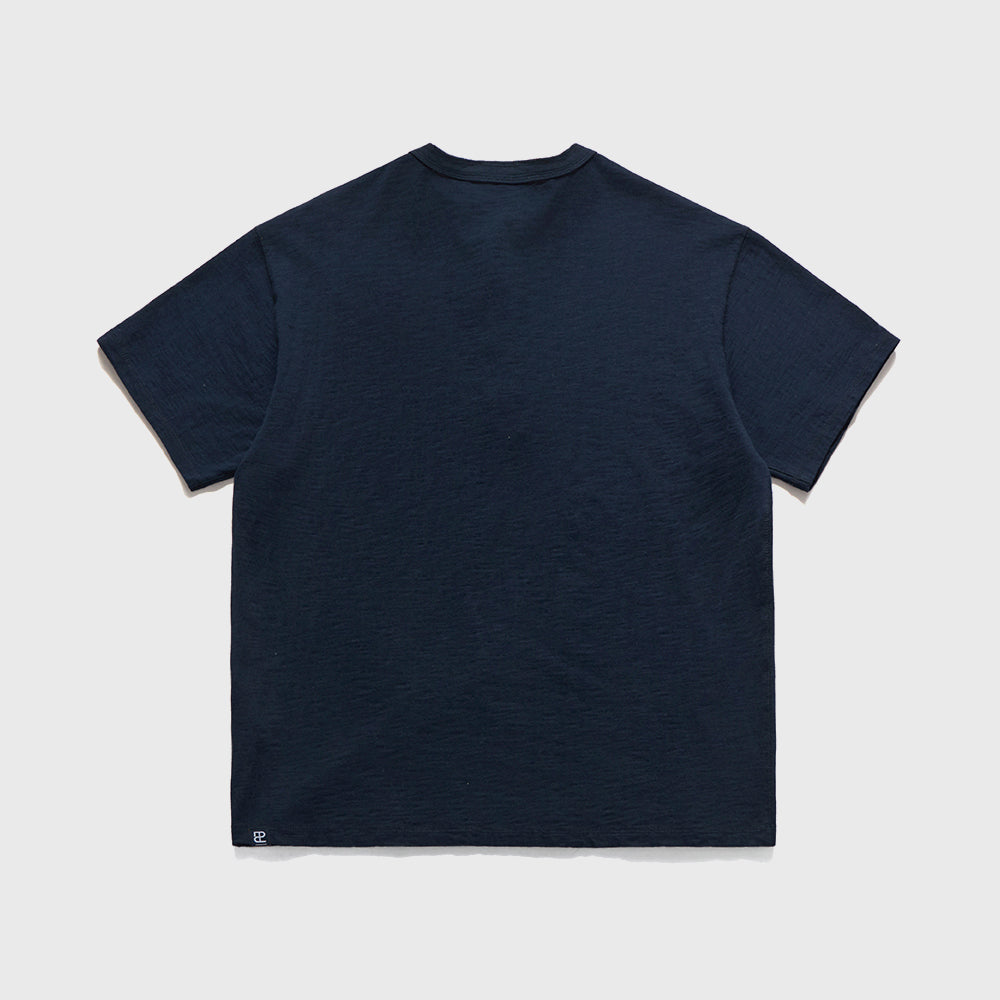 EASTLOGUE PERMANENT HENLEY NECK T-SHIRTS / NAVY