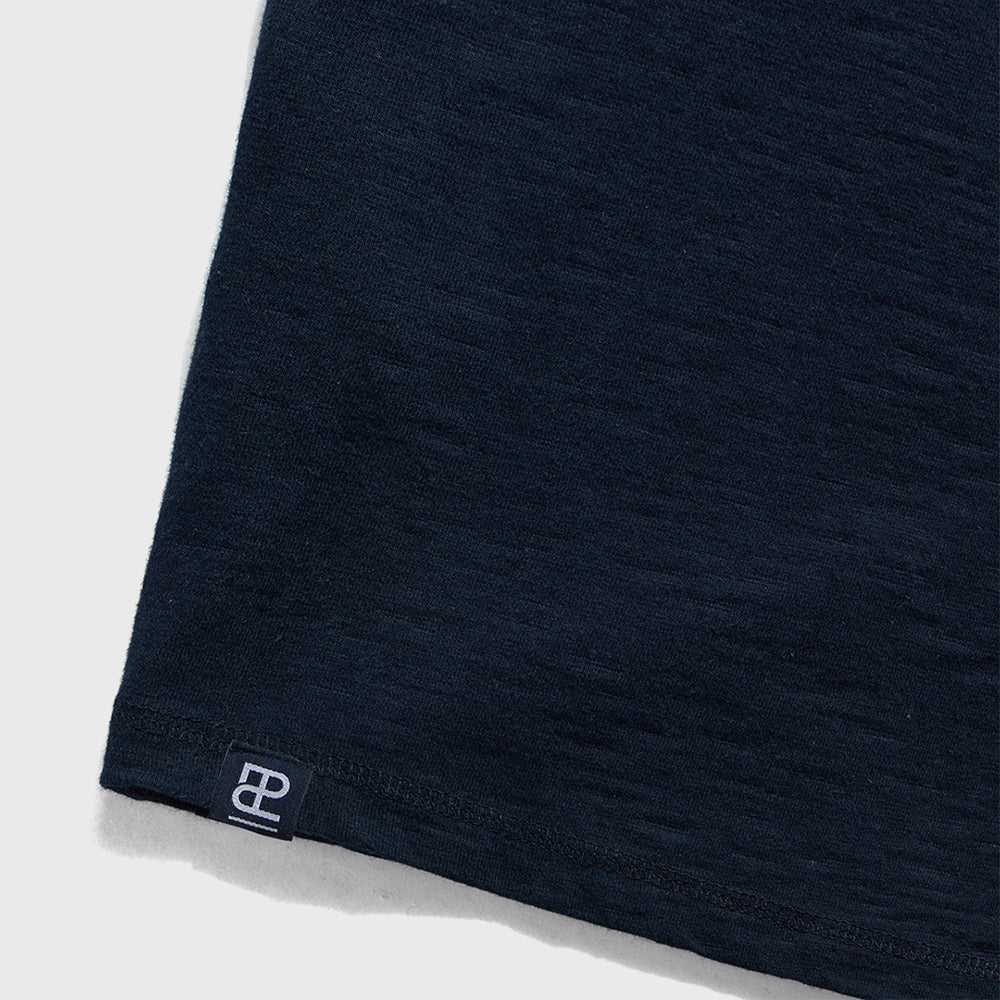 EASTLOGUE PERMANENT HENLEY NECK T-SHIRTS / NAVY