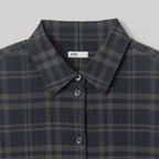 ANOTHER OFFICE W. W. Voile Oversized Shirt (Navy-Check)