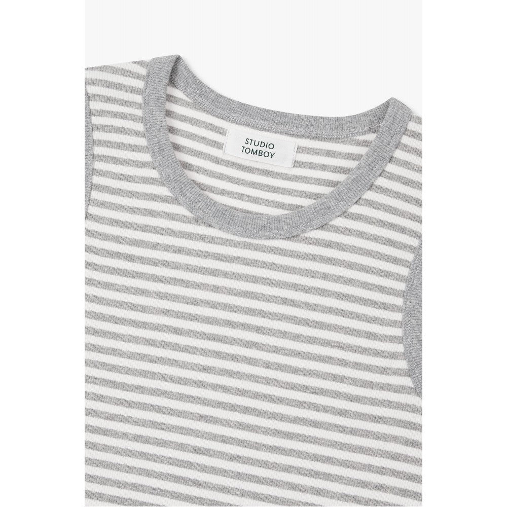 STUDIO TOMBOY Round neck sleeveless t-shirt_light gray 9176222983
