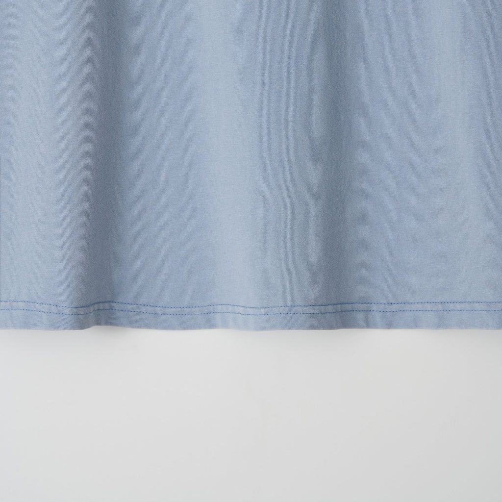 JojiLong JN103 DISTRESS OLD 1/2 T-SHIRT - SKY BLUE