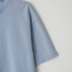 JojiLong JN103 DISTRESS OLD 1/2 T-SHIRT - SKY BLUE