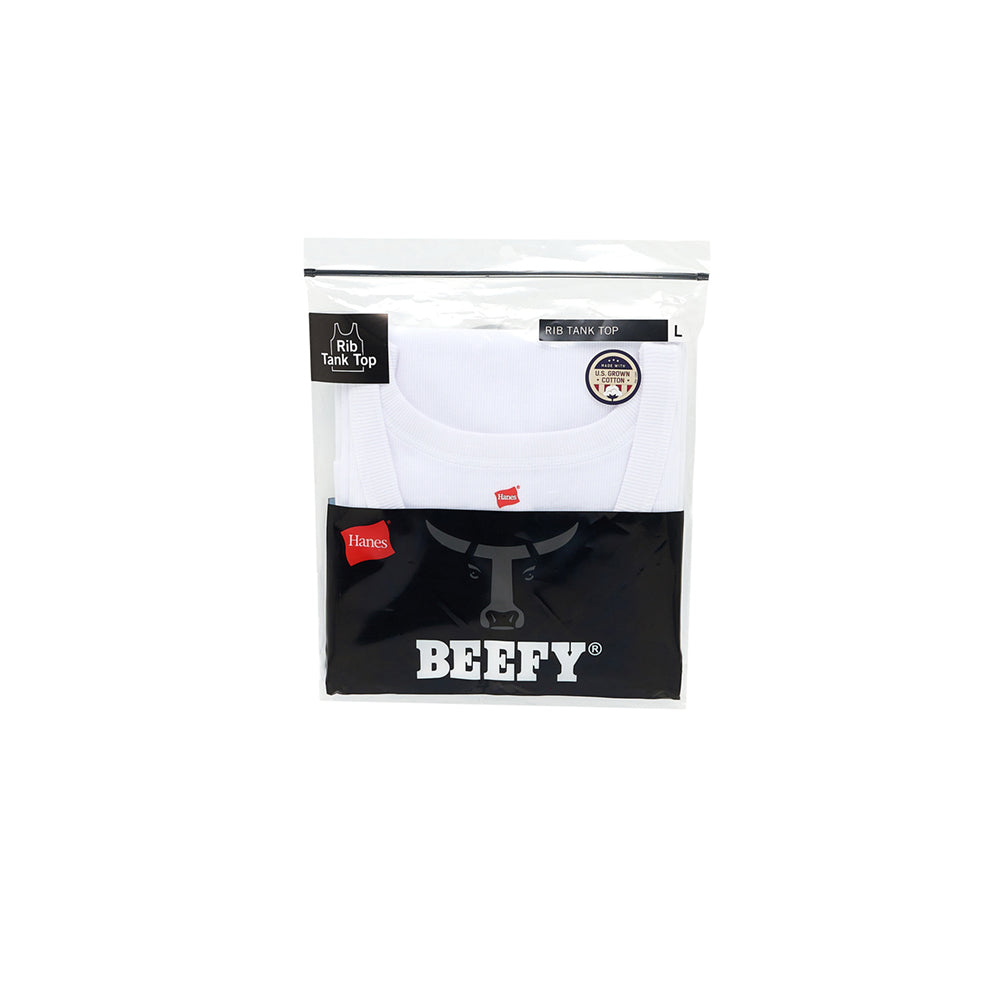 HANES BP Rib Tank Top White