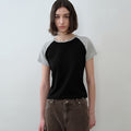 SYMMETRIC PERCENT Raglan Baby T-shirt / Black