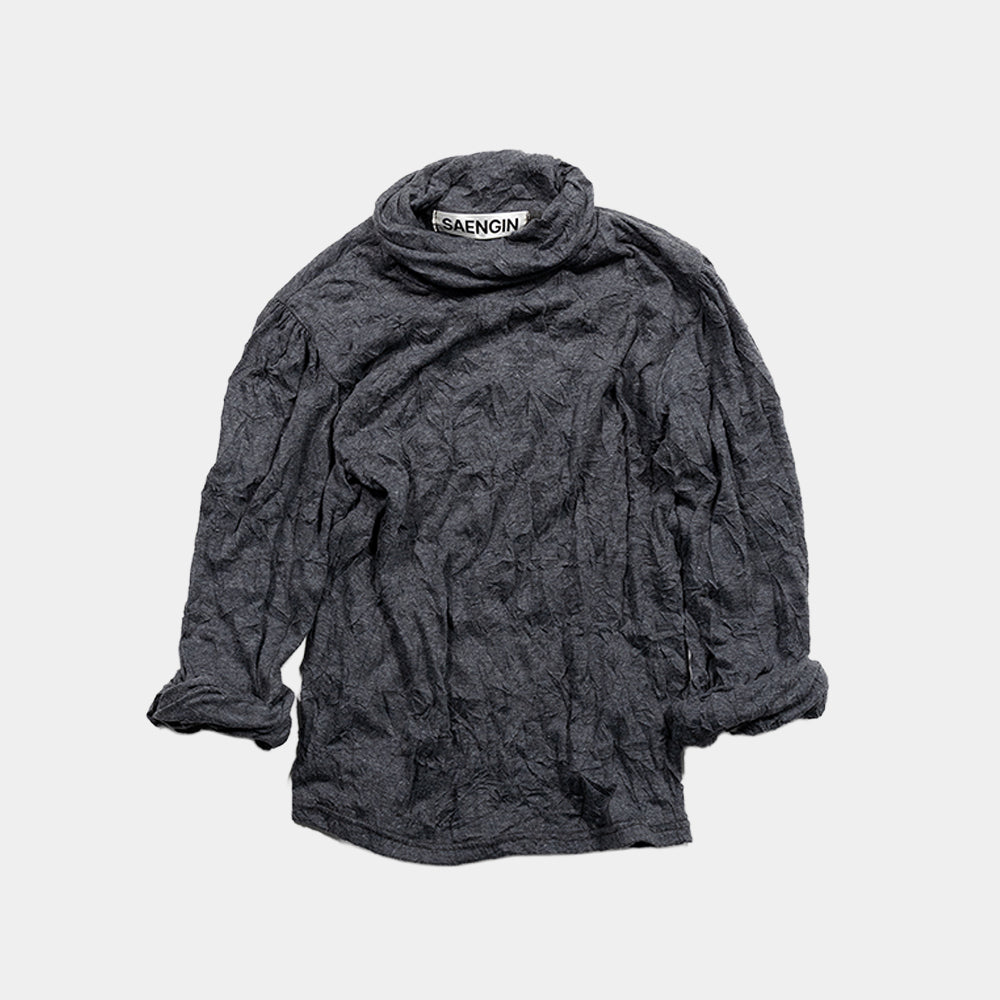 SAENGINSTUDIO CRINKLED TWIST SLEEVE - CHARCOAL
