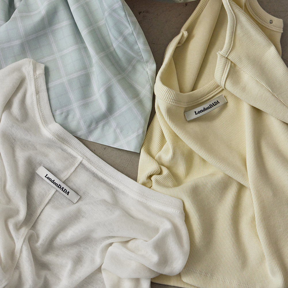 LONDONDADA Layered Sheer Tencel T-shirt, IVORY