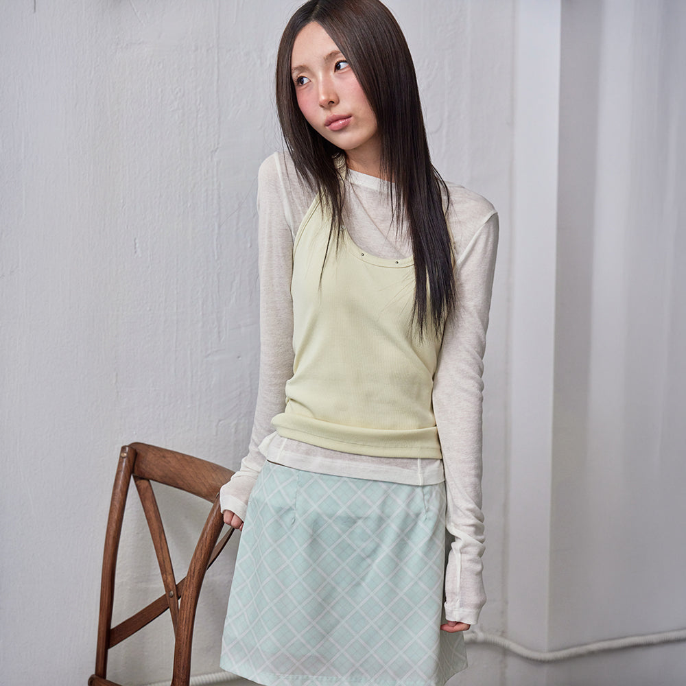 LONDONDADA Layered Sheer Tencel T-shirt, IVORY