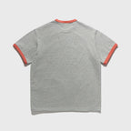 EASTLOGUE FELIX BREAKAWAY RUGBY RINGER T-SHIRTS / MELANGE GREY & SALMON