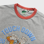 EASTLOGUE FELIX BREAKAWAY RUGBY RINGER T-SHIRTS / MELANGE GREY & SALMON