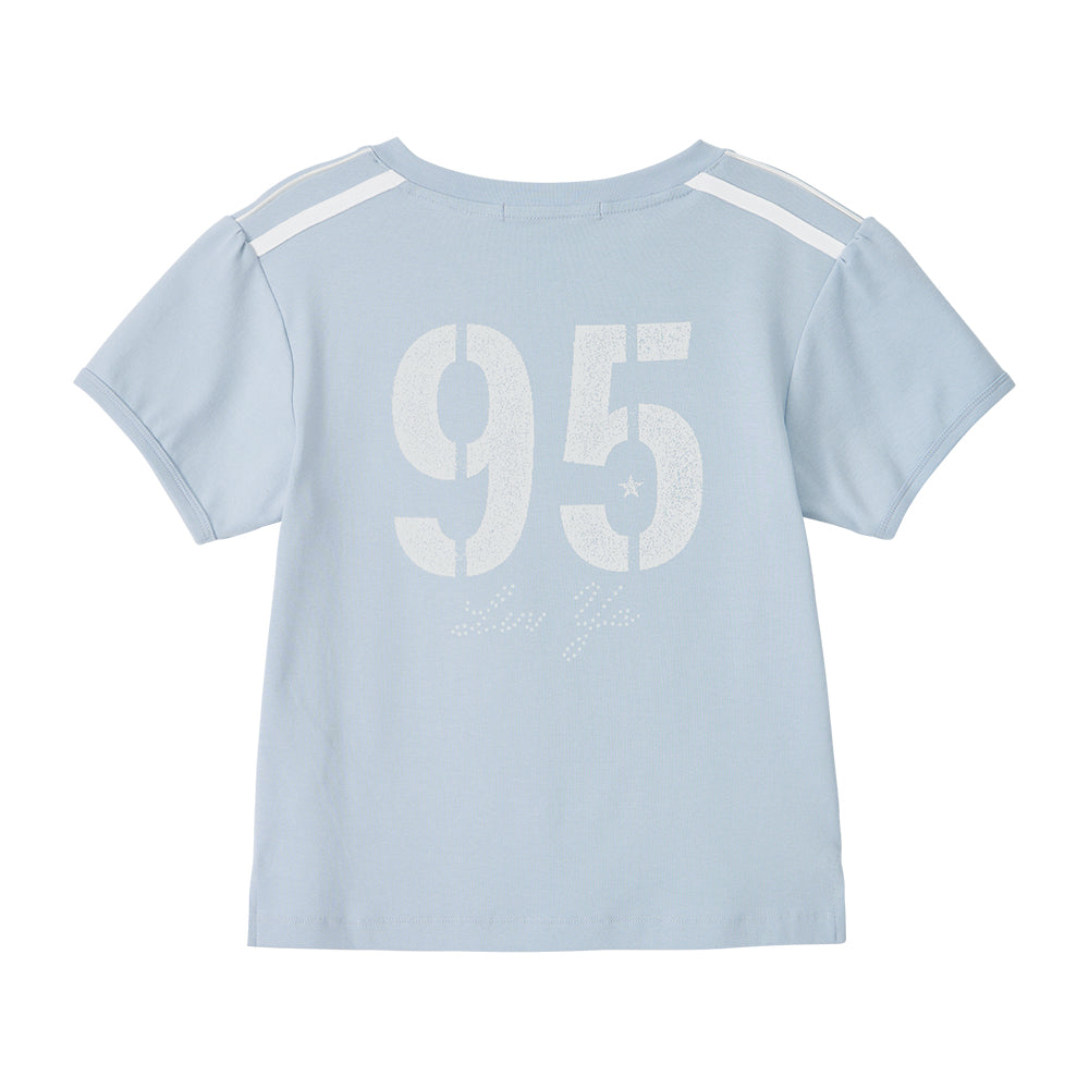 BITTERCELLS 95 V Neck Cheering Tee-Blue