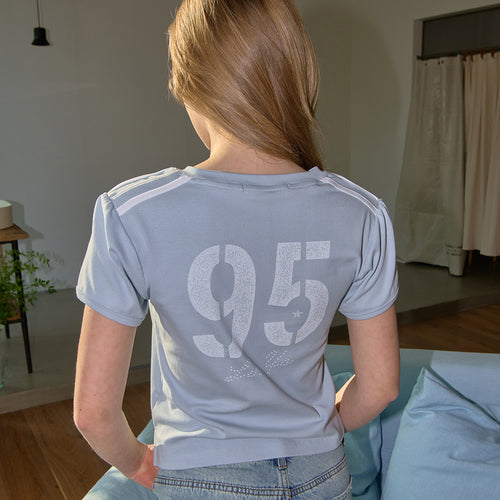 BITTERCELLS 95 V Neck Cheering Tee-Blue