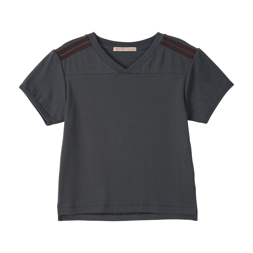 BITTERCELLS 95 V Neck Cheering Tee-Charcoal