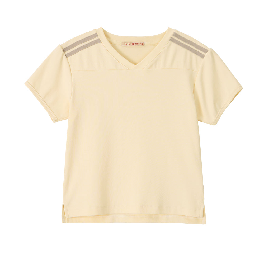 BITTERCELLS 95 V Neck Cheering Tee-Cream