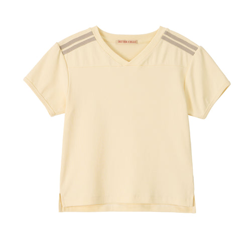 BITTERCELLS 95 V Neck Cheering Tee-Cream
