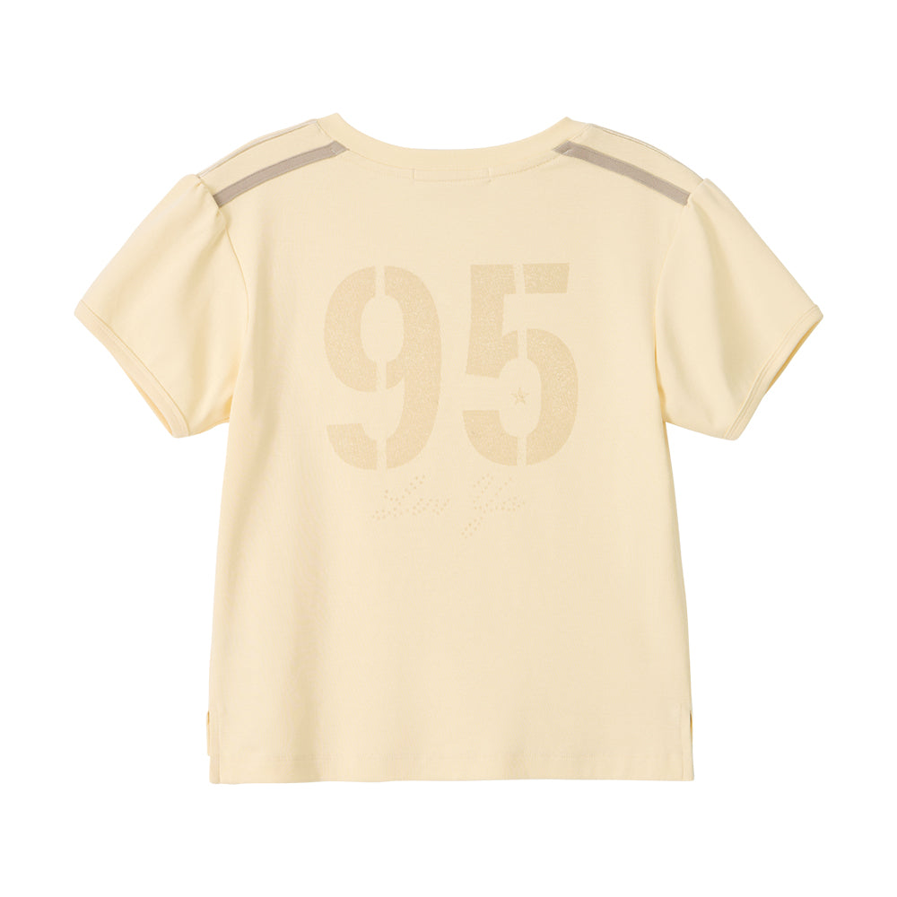 BITTERCELLS 95 V Neck Cheering Tee-Cream
