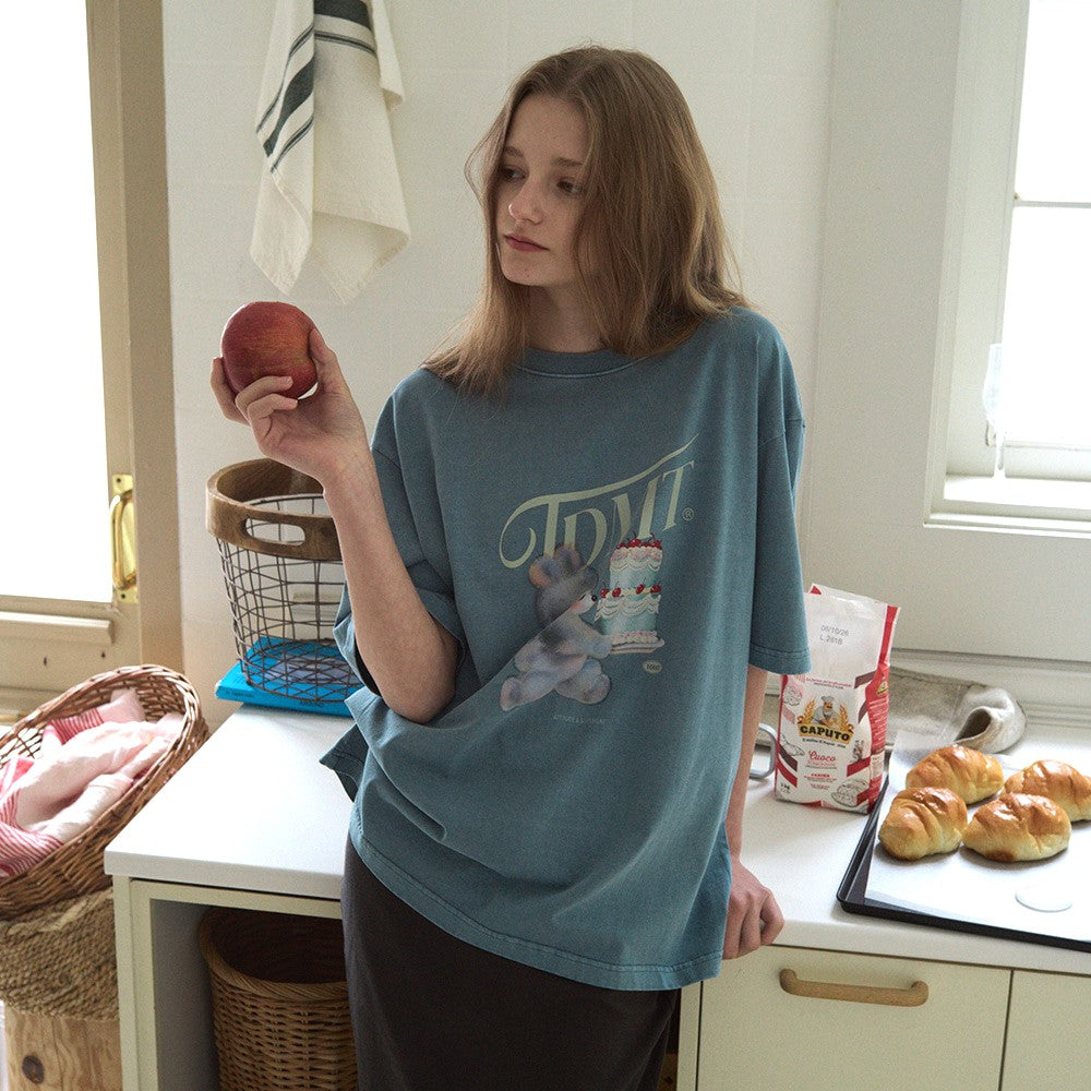 TTUDEMENT CAKE BEAR TEE_BLUE