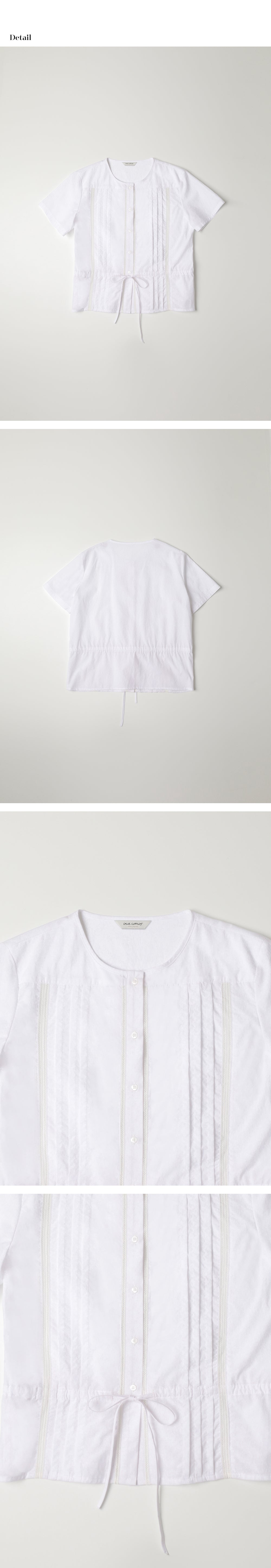 OURCOMOS comos 1720 classic pintuck blouse (white)