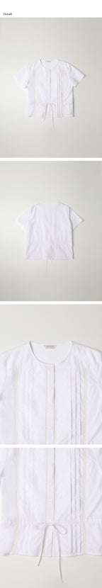 OURCOMOS comos 1720 classic pintuck blouse (white)