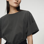 UMARMUNG Embroidery Oversized Crop T Shirts_Forest