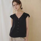 TILLBER Balloon sleeve blouse_Black