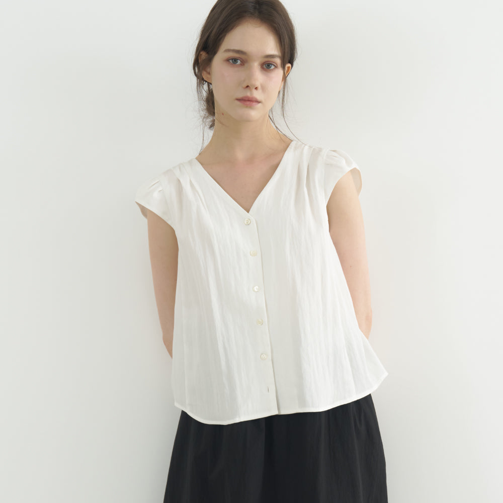 TILLBER Balloon sleeve blouse_Ivory