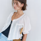 vem ver PUFF SLEEVE LACE TRIM BLOUSE_WHITE