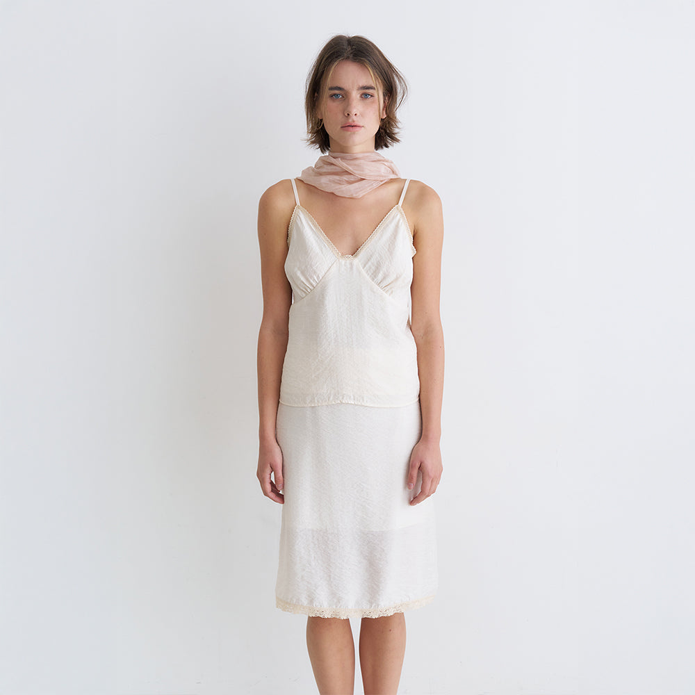 vem ver LACE TRIM CAMISOLE BLOUSE_IVORY