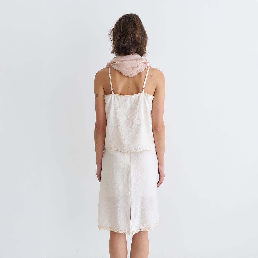 vem ver LACE TRIM CAMISOLE BLOUSE_IVORY