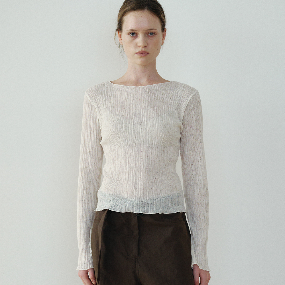 ARTTO Wave Pleats Top_Cream