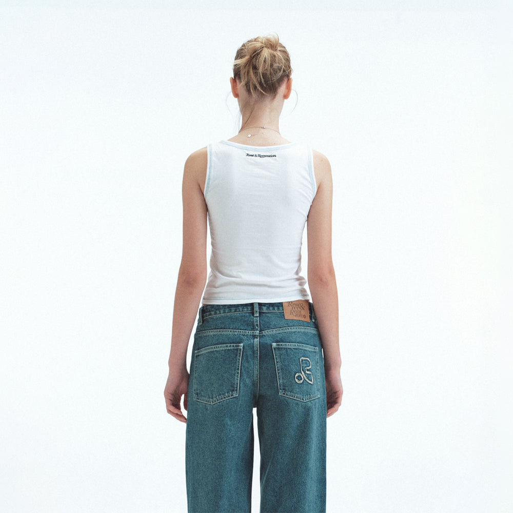 REST&RECREATION COLORATION STITCH SLEEVELESS (WHITE)