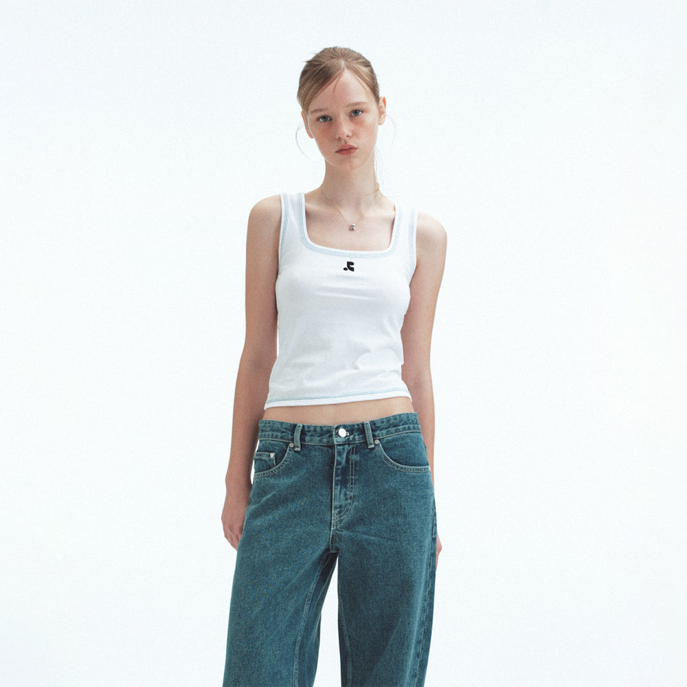 REST&RECREATION COLORATION STITCH SLEEVELESS (WHITE)