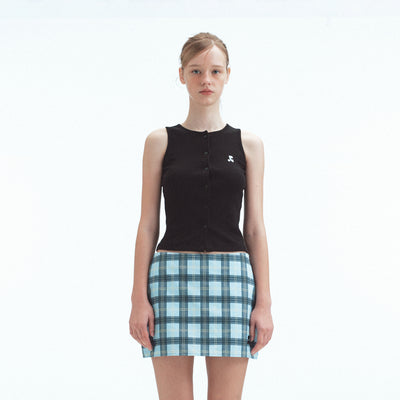 SLEEVELESS CARDIGAN (BLACK)