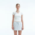 REST&RECREATION WRAP HALF SLEEVE TOP (WHITE)