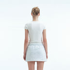 REST&RECREATION WRAP HALF SLEEVE TOP (WHITE)