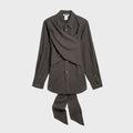 HOPE (concierge) (W) TWISTY SHIRT (WARM GREY MICRO CHECK 01519)