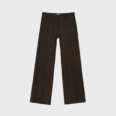 (W) ASPECT TROUSERS (BROWN MELANGE TWILL)