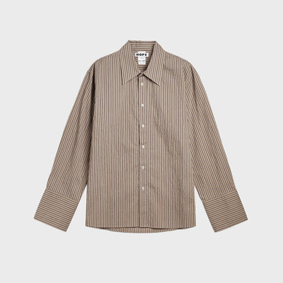(M) FILE SHIRT (VINTAGE BROWN STRIPE 01518)