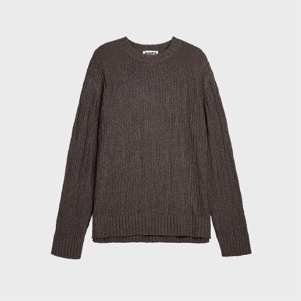 HOPE (concierge) (M) TWIG SWEATER (BROWN BARK RIB 01530)
