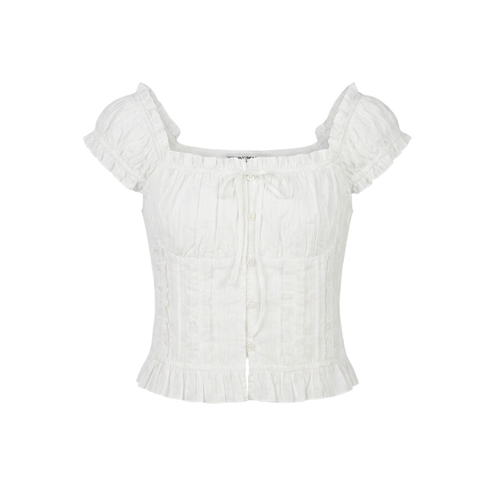 SCHISMINDUCING COQUETTE BLOUSE WHITE