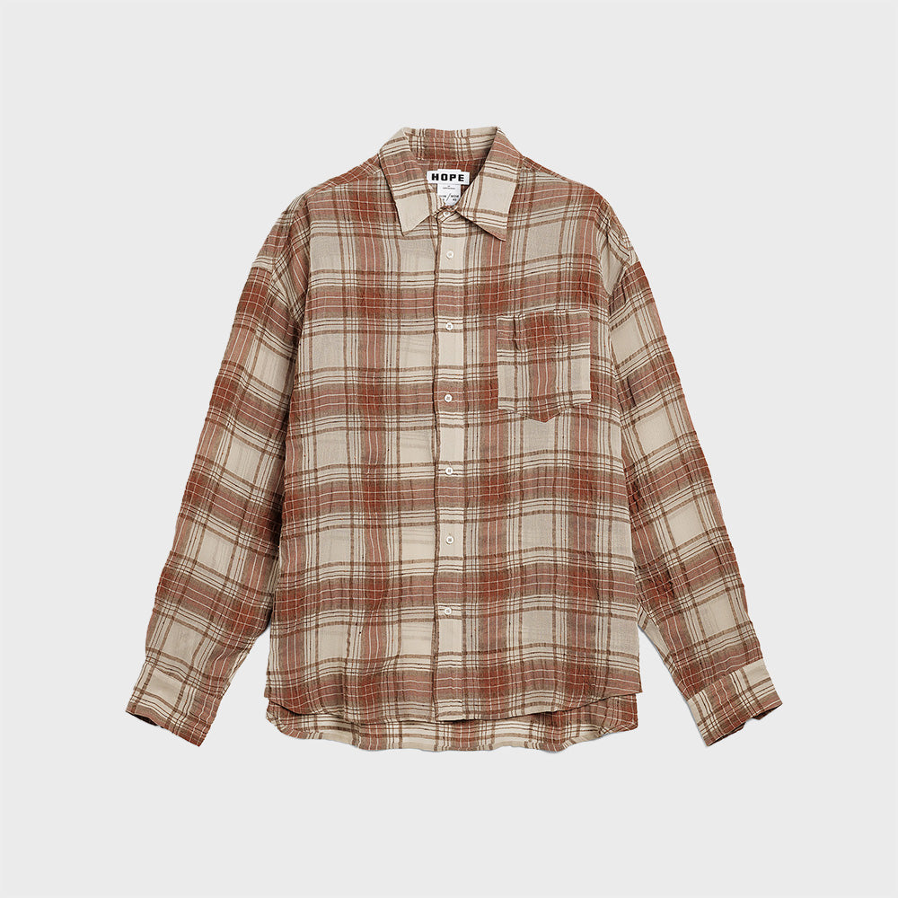 HOPE (concierge) (M) ROOM SHIRT (FADED RED CHECK)