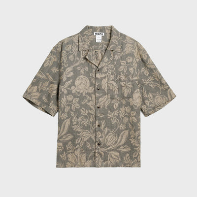 (M) BLUES SHIRT (GREY LINEN JACQUARD)