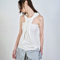 NACHE PINCHED HOODIE SLEEVELESS IVORY