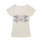 FANCY CLUB PEGASUS RIBBED TOP (OATMEAL) F26QB058