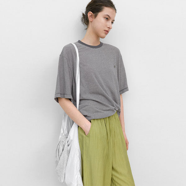 ATELIER NAIN THICK AND THIN STRIPE BOXY TEE (T-7215)