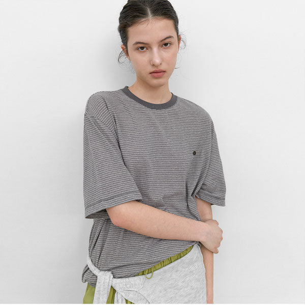 ATELIER NAIN THICK AND THIN STRIPE BOXY TEE (T-7215)
