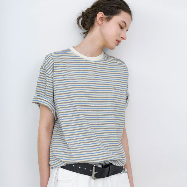 ATELIER NAIN MULTI STRIPE BOXY TEE (T-7216)