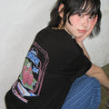 RONRON VINTAGE RASPBERRY OVER FIT T SHIRT BLACK