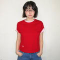 RONRON MINI LABEL CROP SHORT SLEEVE RED