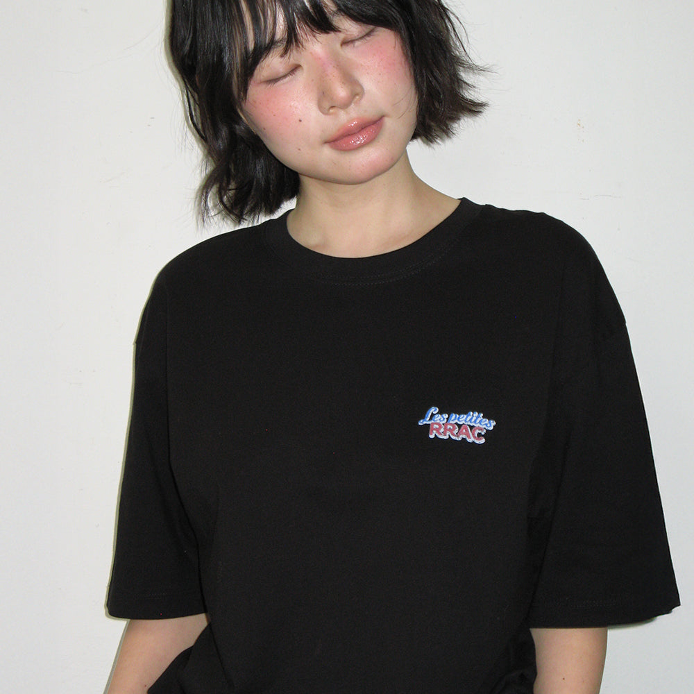 RONRON VINTAGE RASPBERRY OVER FIT T SHIRT BLACK